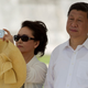 Peng Liyuan (left) takes a photo at Chichen Itza in Mexico.